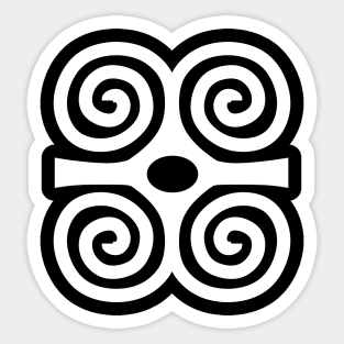 Dwennimmen Adinkra sankofa symbol in white Sticker